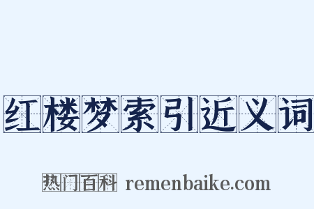 红楼梦索引近义词是什么意思的图片